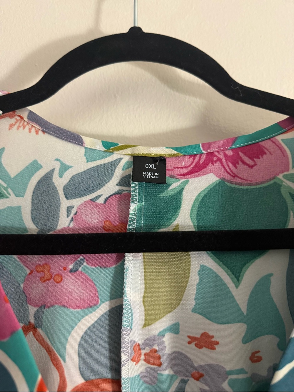 Floral V-Neck Midi Dress in Green & Pink - Picture 3 of 3